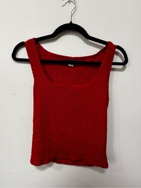 Old Navy Red Textured Tank Top